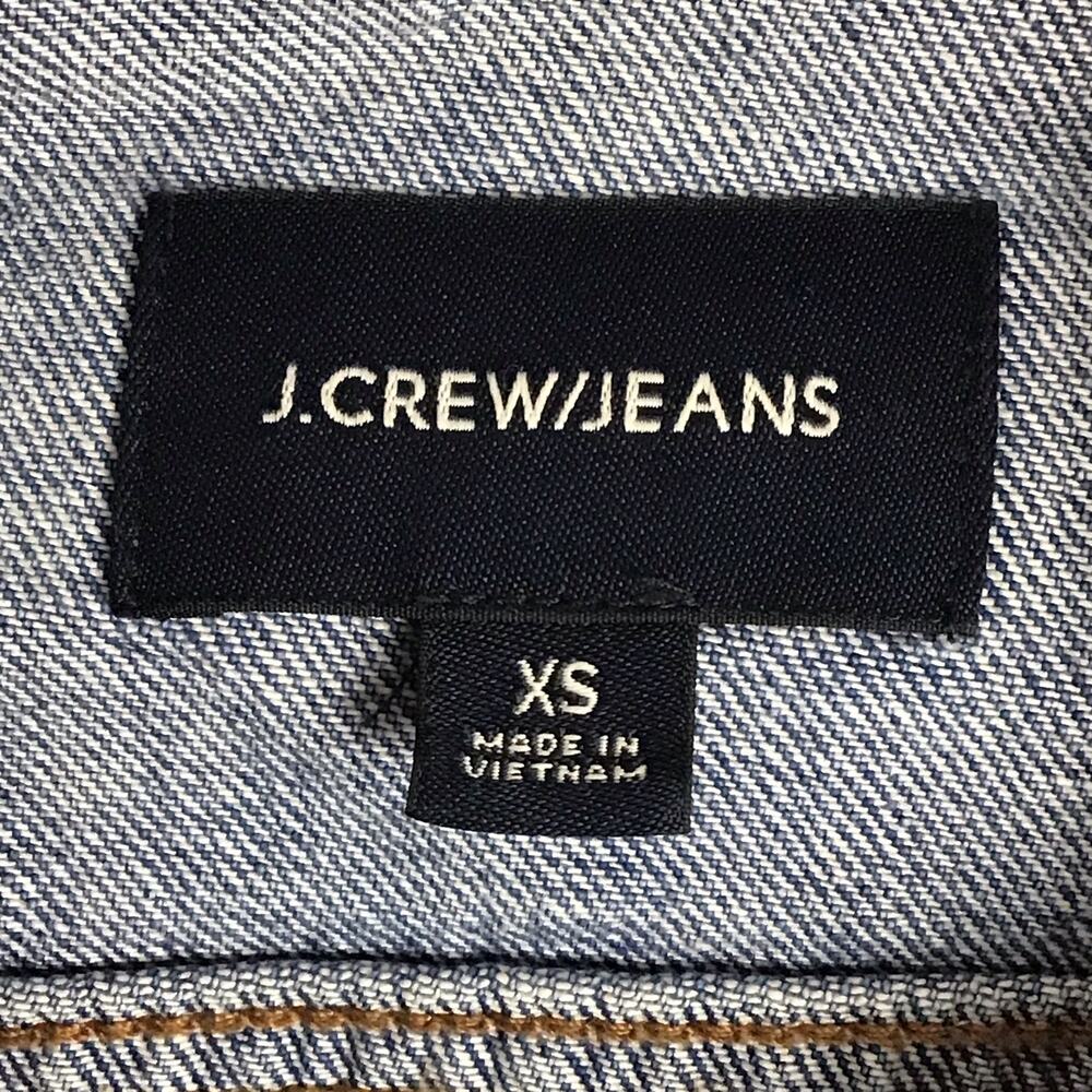 J CREW Classic Jean Denim Jacket Boyfriend Trucker XS Y2K Patriot Blue Wash - Picture 5 of 9